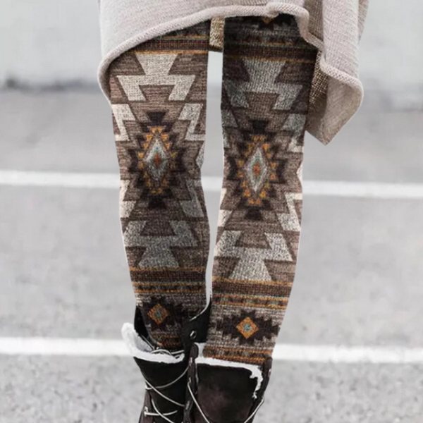 Legging Femme Hiver – Motifs Ethniques et Confort Leggings Electro Paris Kaki S