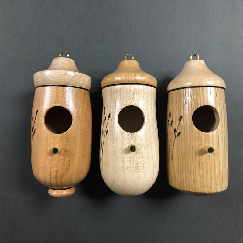 Nichoir En Bois Naturel Pour Colibris Avec Entrée Ajustée Et Perchoir Bird house Electro Paris