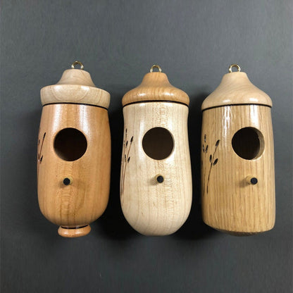 Nichoir En Bois Naturel Pour Colibris Avec Entrée Ajustée Et Perchoir Bird house Electro Paris