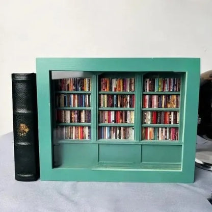 Bibliothèque Miniature Antistress Avec 200 Livres Artisanaux Pour Détente Et Sérénité Bookshelf Electro Paris Vert