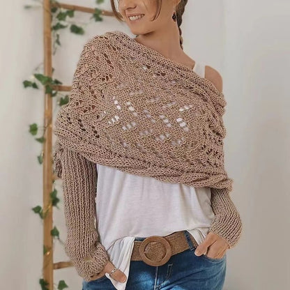 Écharpe Innovante À Doubles Manches Pour Style Et Confort Toute Saison Women sweater Electro Paris Beige Taille unique