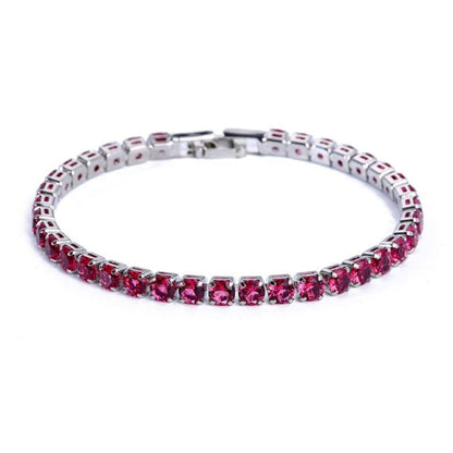 Bracelet en zircone étincelante et chaîne élégante pour toutes les occasions Jewelry Bracelet Standard Electro Paris Argent Rouge 17 cm