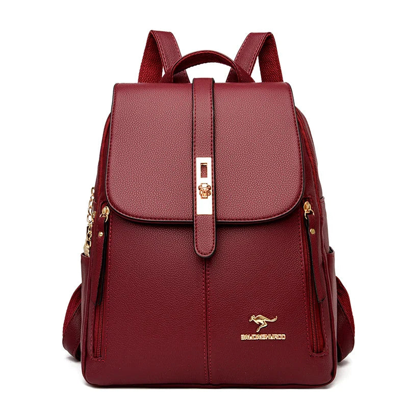 Sac à Dos Aurora En Cuir – Élégance Et Fonctionnalité Au Quotidien Women's bag Electro Paris Rouge