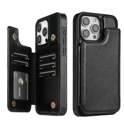 Coque iPhone – Étui en Cuir de Luxe avec Fentes Cartes et Fermeture Magnétique Phone case Electro Paris