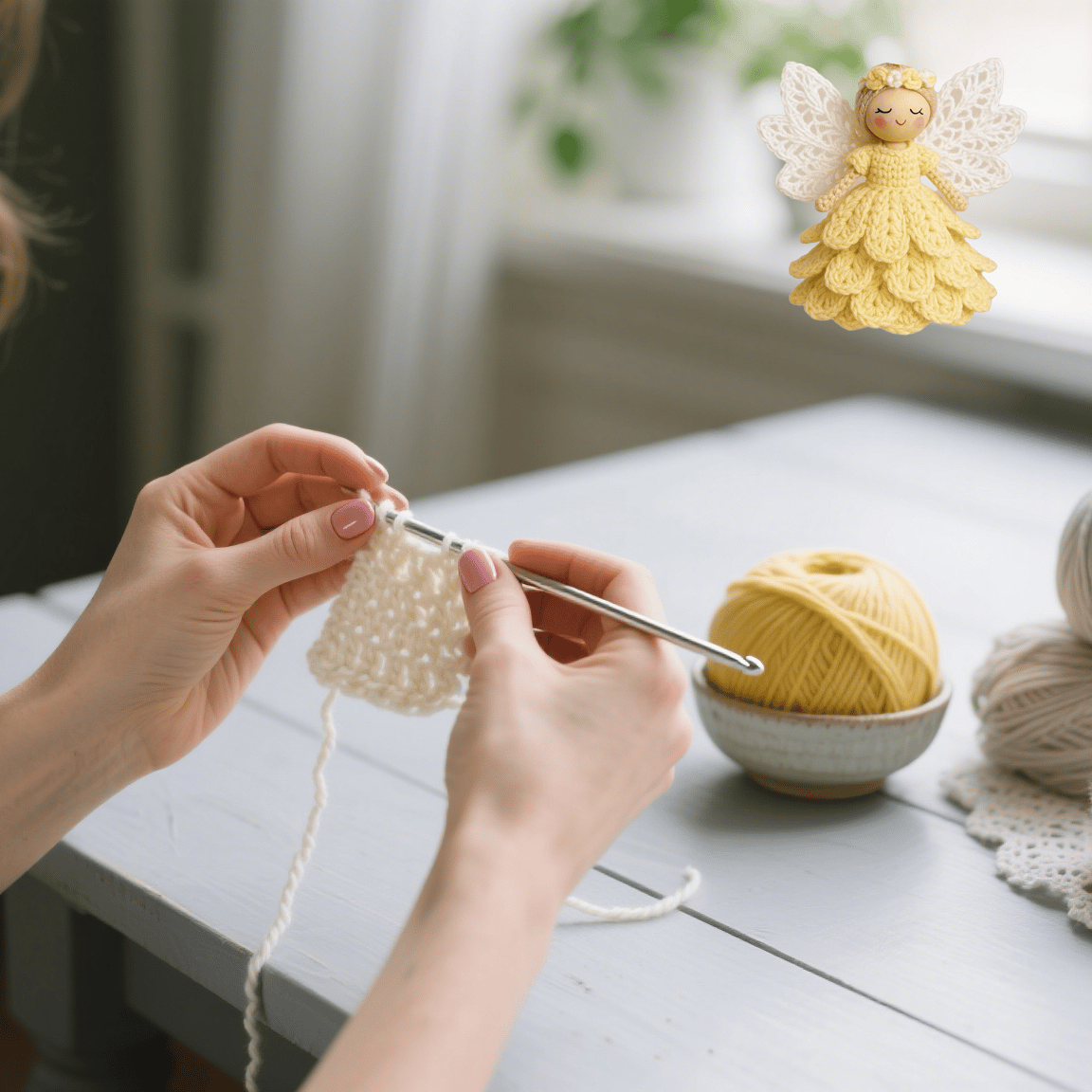 Kit de Crochet DIY Ornement Ange – Artisanat Créatif pour une Belle Décoration Fait Maison Decoration Electro Paris