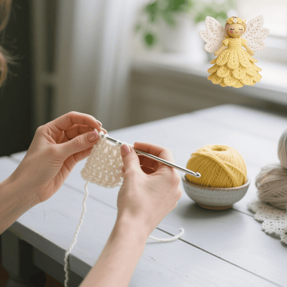 Kit de Crochet DIY Ornement Ange – Artisanat Créatif pour une Belle Décoration Fait Maison Decoration Electro Paris