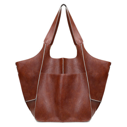Sac Bandoulière Vintage en Cuir Véritable – Grand Sac Élégant pour Usage Quotidien et Voyages Women's bag Electro Paris Marron