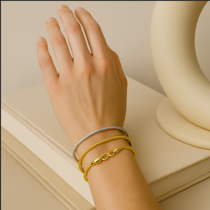 Bracelet Minimaliste à Fermoir Serpent pour une Élégance Moderne Jewelry Bracelet Circle Electro Paris Argent 16.5 cm