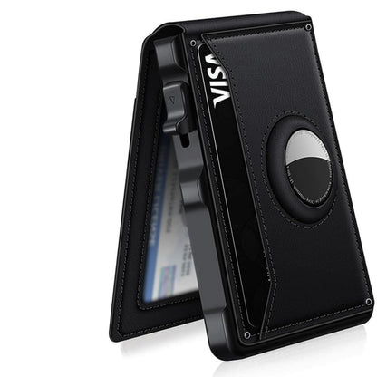 Portefeuille RFID Intelligente Avec Suivi AirTag Et Grande Capacité Pour Cartes Et Billets Wallet Electro Paris Noir