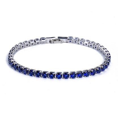Bracelet en zircone étincelante et chaîne élégante pour toutes les occasions Jewelry Bracelet Standard Electro Paris Argent Bleu 17 cm