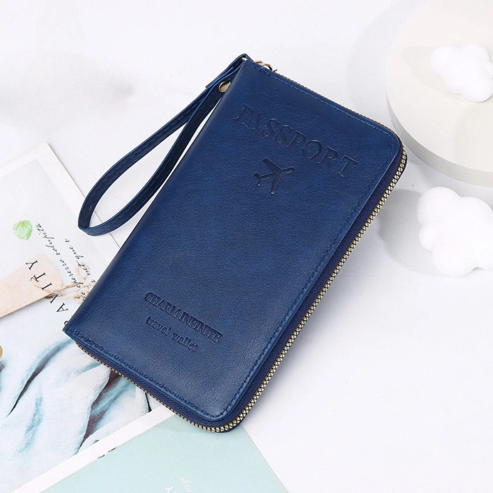 Portefeuille RFID En Cuir Élégant Pour Voyageurs Modernes Et Organisation Optimale Passport holder Electro Paris Bleu foncé