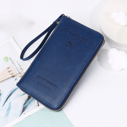 Portefeuille RFID En Cuir Élégant Pour Voyageurs Modernes Et Organisation Optimale Passport holder Electro Paris Bleu foncé