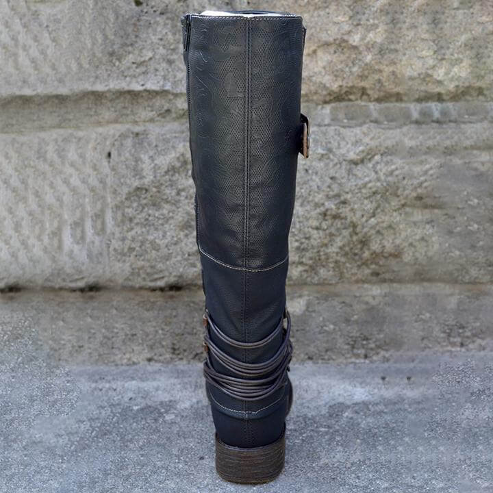 Bottes Vintage en Cuir pour Femme avec Fermeture Éclair Latérale Boots Electro Paris