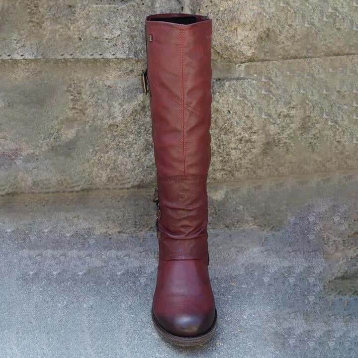 Bottes Vintage en Cuir pour Femme avec Fermeture Éclair Latérale Boots Electro Paris