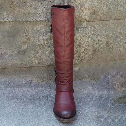 Bottes Vintage en Cuir pour Femme avec Fermeture Éclair Latérale Boots Electro Paris