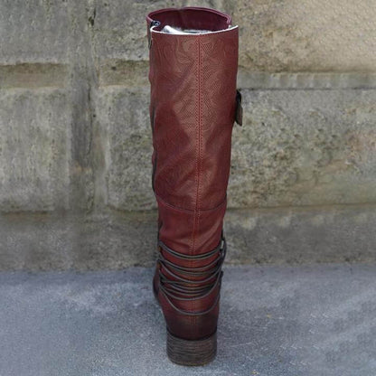 Bottes Vintage en Cuir pour Femme avec Fermeture Éclair Latérale Boots Electro Paris