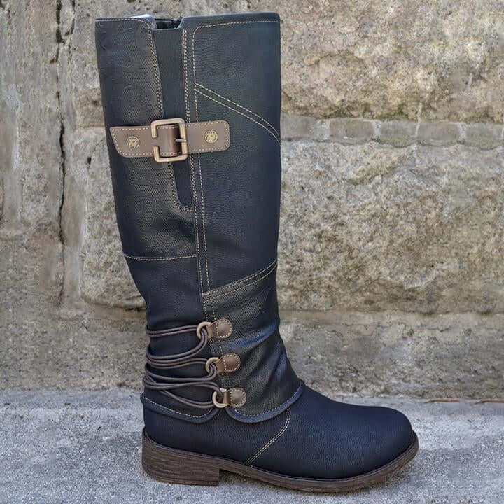Bottes Vintage en Cuir pour Femme avec Fermeture Éclair Latérale Boots Electro Paris
