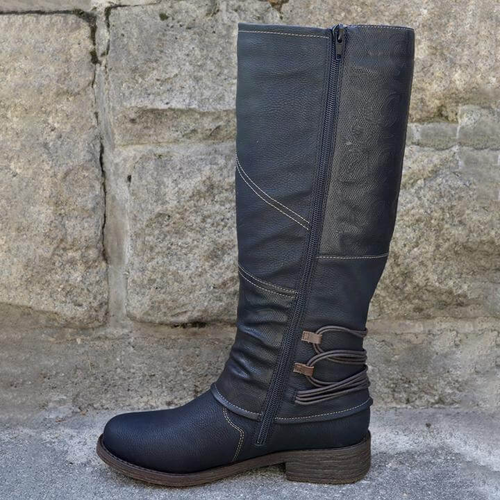 Bottes Vintage en Cuir pour Femme avec Fermeture Éclair Latérale Boots Electro Paris