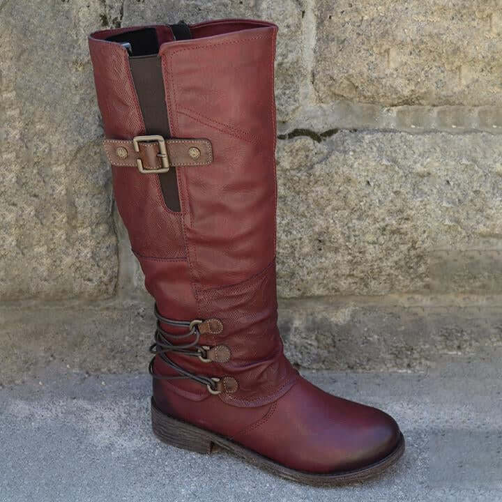 Bottes Vintage en Cuir pour Femme avec Fermeture Éclair Latérale Boots Electro Paris