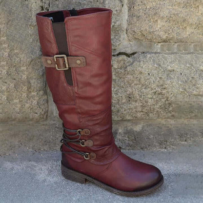 Bottes Vintage en Cuir pour Femme avec Fermeture Éclair Latérale Boots Electro Paris