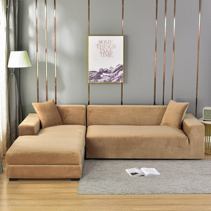 Housse de Canapé Universelle Complète Avec Protection Anti-Taches Et Élégance Maximale Sofa Cover Electro Paris Brown 1 seat (90 to 140 cm / 35.44 to 55.12 Inch)