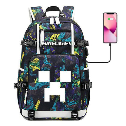 Cartable Enfant Thème Minecraft Avec Poches Multiples – Sac D’École Pratique et Résistant Kids & Babies Electro Paris Jaune Simple