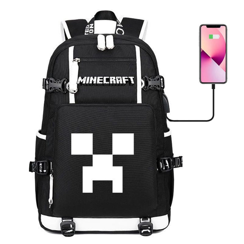 Cartable Enfant Thème Minecraft Avec Poches Multiples – Sac D’École Pratique et Résistant Kids & Babies Electro Paris