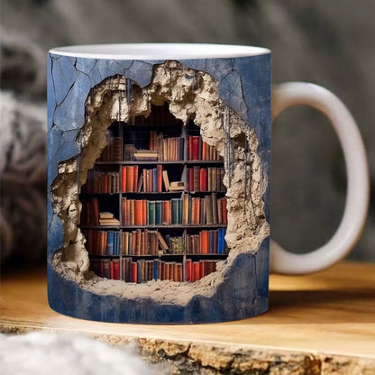 Mug 3D SheremArt Inspiré Bibliothèque Avec Design Livre Pour Amoureux De Lecture Mug Electro Paris