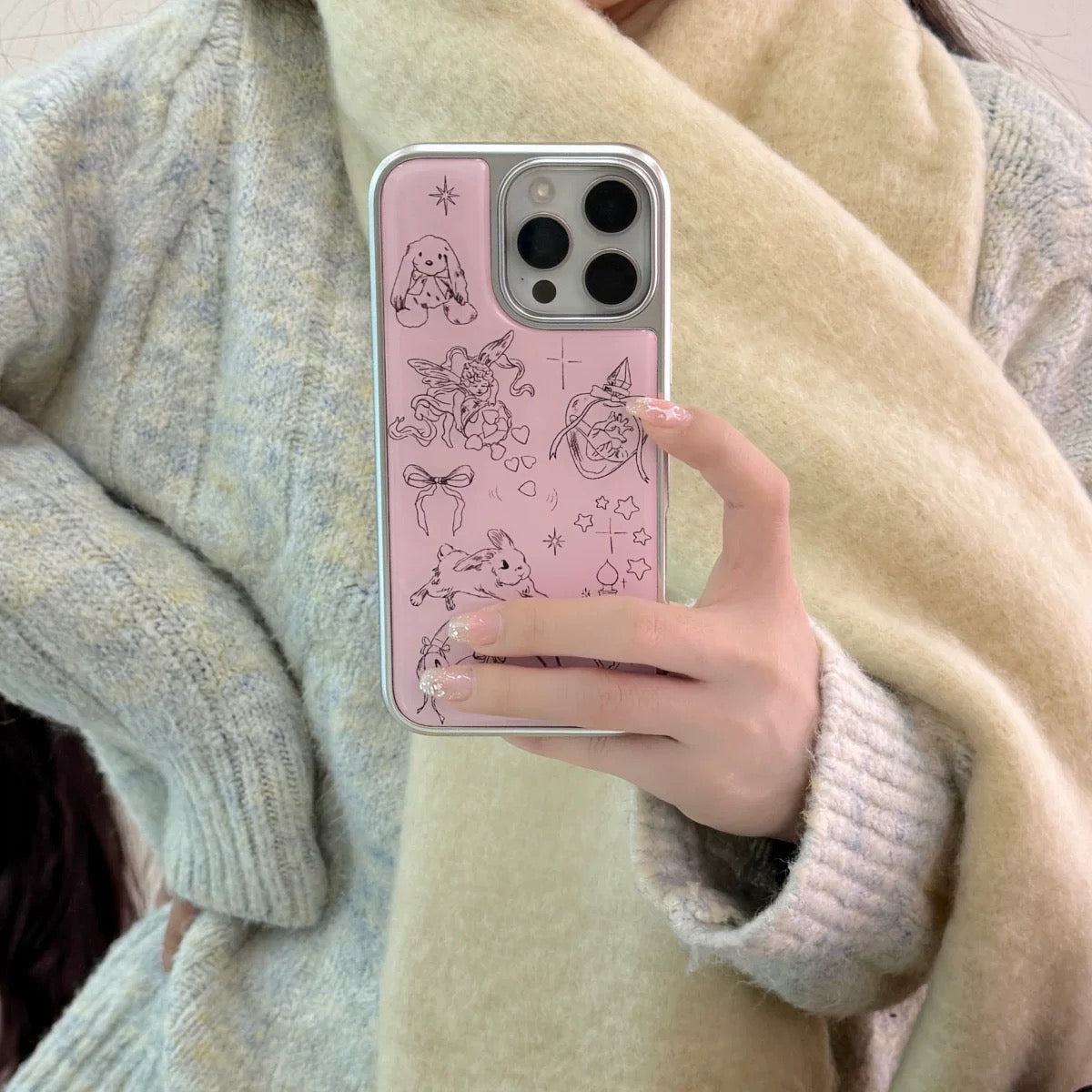 Coque iPhone Adorable Lapin Rose avec Ailes d’Ange iPhone case Electro Paris