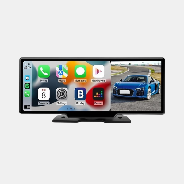 Écran Portable CarPlay & Android Auto 10.26 Pouces – Écran de Voiture HD avec Dashcam Intégrée Électronique automobile Electro Paris DrivePlay Pro 2+ (version 2024) (Avec caméra de recul)