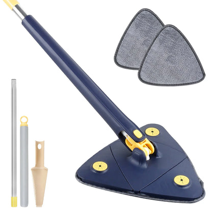 Serpillière Rotative 360° Avec Tête Triangulaire Pour Nettoyage Complet Et Facile Des Coins Home cleaning tool Electro Paris Ensemble de vadrouille triangulaire (Comprend 2 chiffon)