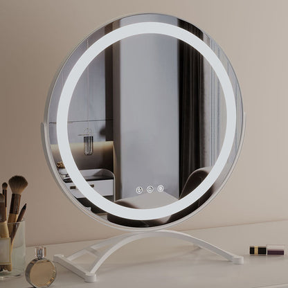 Miroir De Maquillage LED Avec Contrôle Tactile Pour Éclairage Polyvalent Et Rotation À 360 Degrés Face Mirrors Electro Paris Blanc