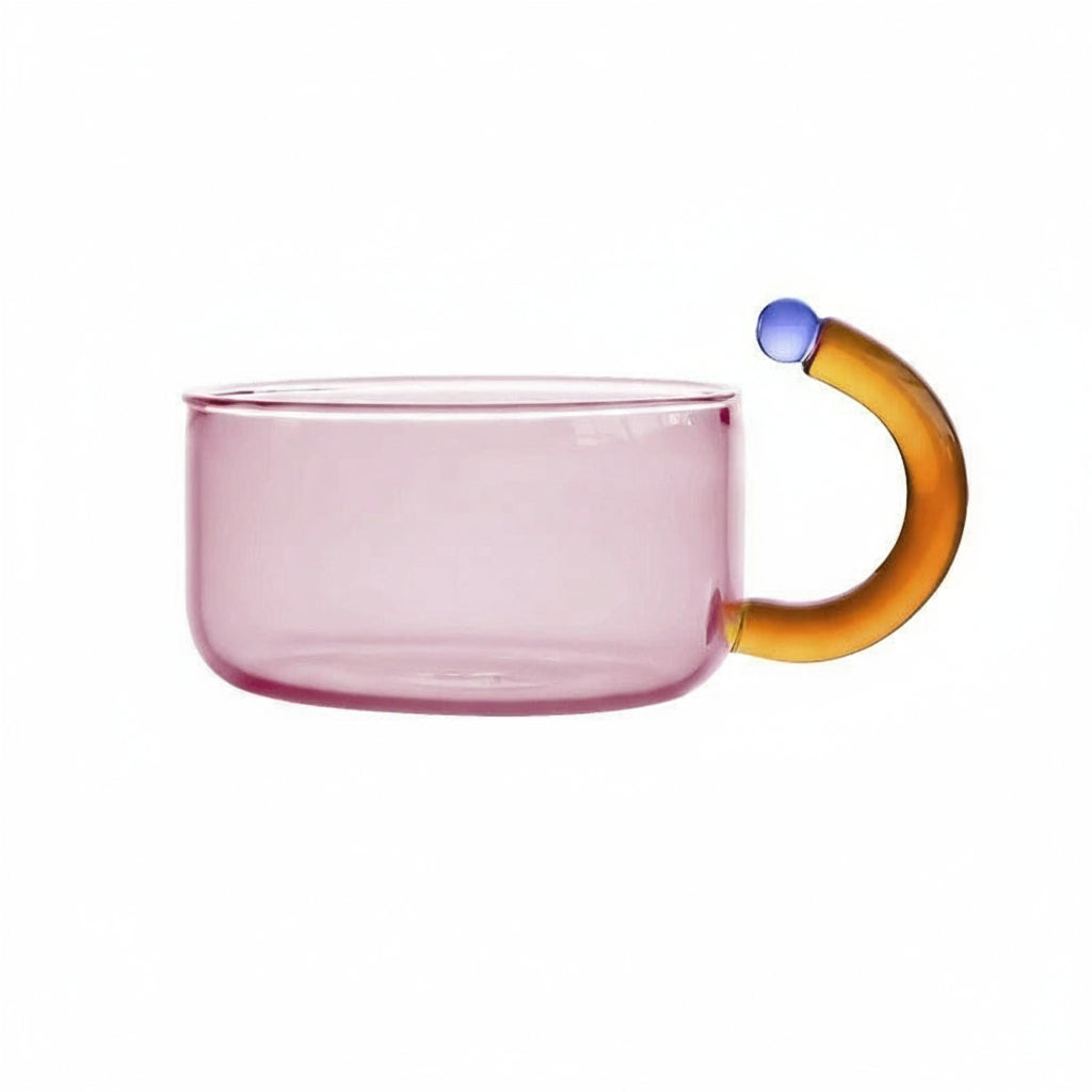 Théière En Verre Moderne Avec Tasse Et Détails Néon Inspirés De Tokyo Teapot Electro Paris Rosa Coupe