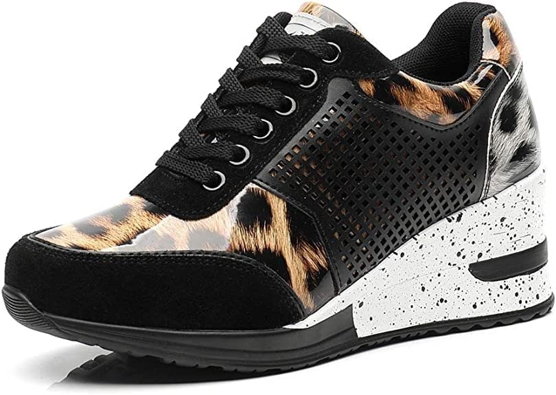 Sneakers À Talon Compensé Pour Femmes Avec Tige En Mesh Respirant Women's Shoes Electro Paris Léopard 35
