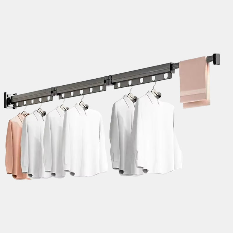 Sèche-Linge Mural Rétractable, Pratique et Esthétique, Installation Sans Perçage - 60 cm, Blanc Rangement et organisation murale Electro Paris Noir 59 CM