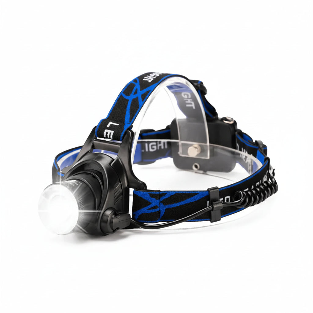 Lampe Frontale LED Puissante Et Étanche Avec Zoom Et Batterie Rechargeable Headlight Electro Paris