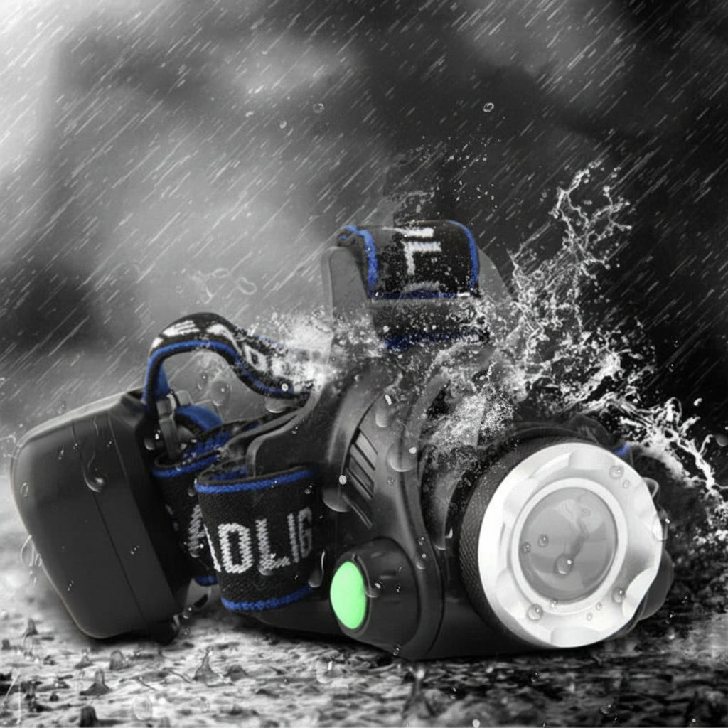 Lampe Frontale LED Puissante Et Étanche Avec Zoom Et Batterie Rechargeable Headlight Electro Paris