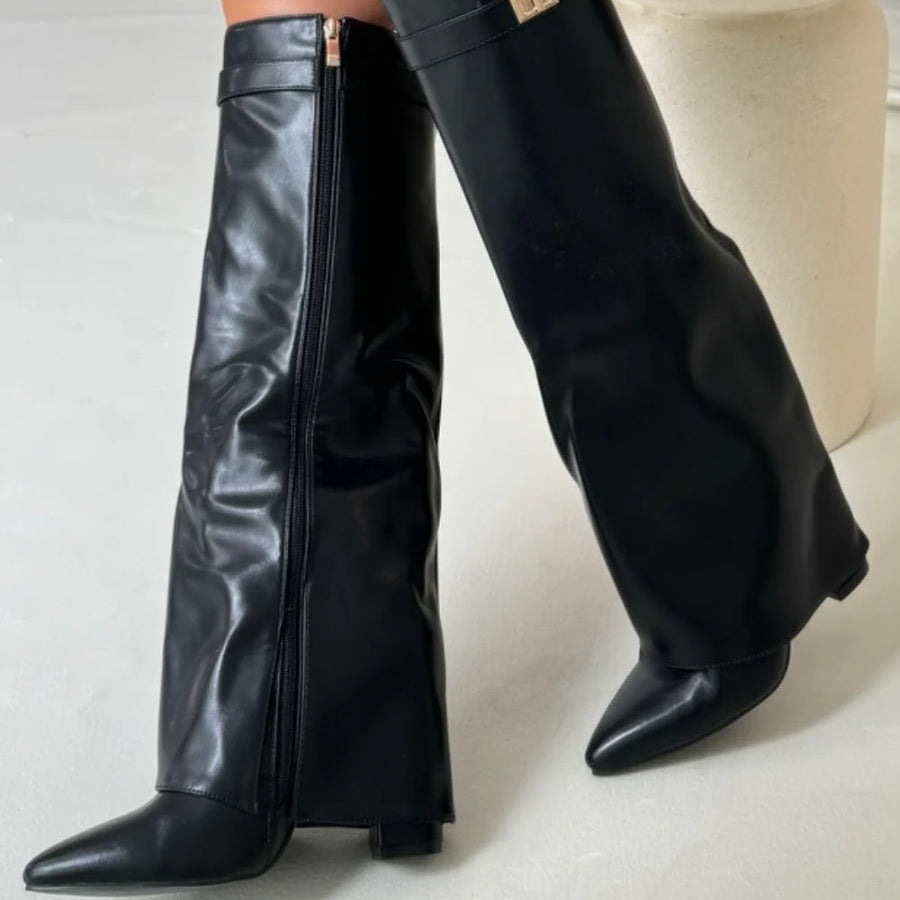 Chaussures En Cuir Élégantes Pour Femme Avec Détails Dorés Et Confort Quotidien Women boots Electro Paris Noir skinn 36