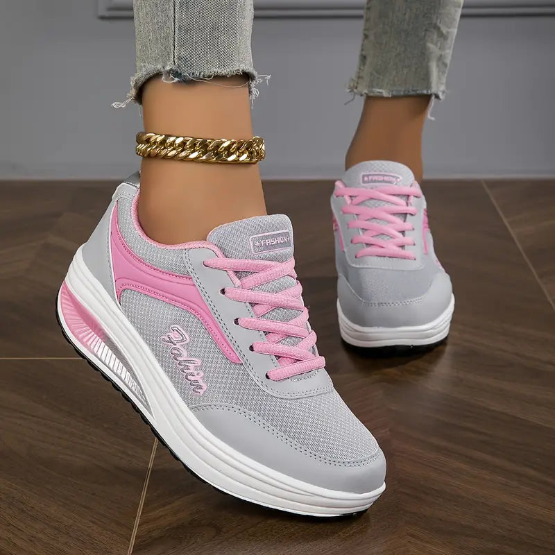 Baskets Confortables Et Respirantes Pour Femme Avec Semelle Souple Et Soutien Ergonomique Women’s Shoes Electro Paris Gris Rosa 35