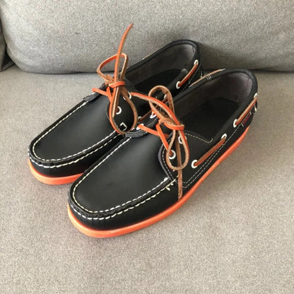 Chaussures en Cuir pour Hommes – Look Sophistiqué avec Confort Supérieur Men's shoes Electro Paris Orange Noir 37