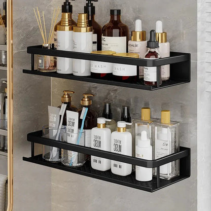Étagère Murale En Aluminium Noir Mat – Rangement De Douche Stylé Et Pratique Bathroom storage shelf Electro Paris