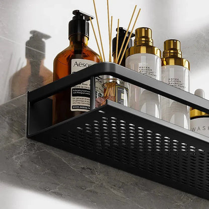 Étagère Murale En Aluminium Noir Mat – Rangement De Douche Stylé Et Pratique Bathroom storage shelf Electro Paris
