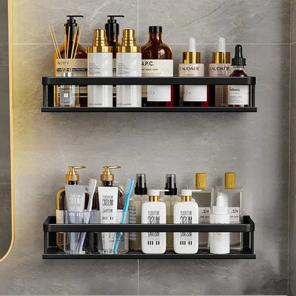 Étagère Murale En Aluminium Noir Mat – Rangement De Douche Stylé Et Pratique Bathroom storage shelf Electro Paris