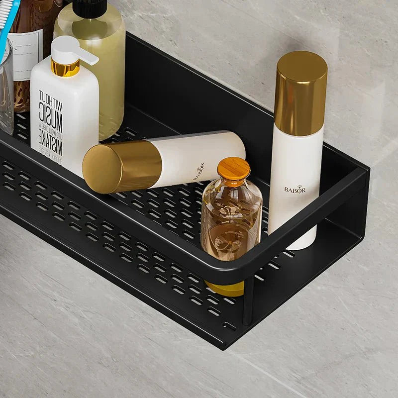 Étagère Murale En Aluminium Noir Mat – Rangement De Douche Stylé Et Pratique Bathroom storage shelf Electro Paris