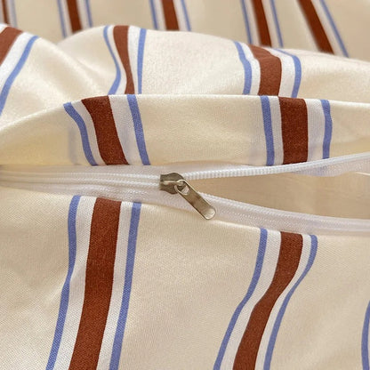 Literie En Coton Rayée Classique Avec Taies Et Draps – Confort Élégant Pour Votre Chambre Bedding Electro Paris