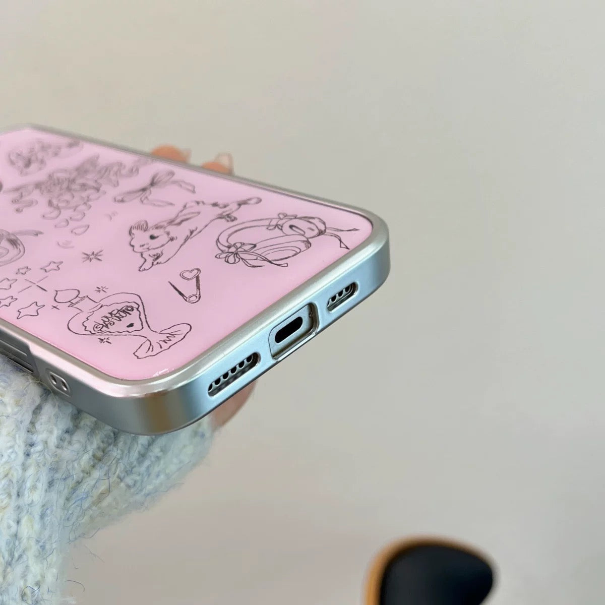 Coque iPhone Adorable Lapin Rose avec Ailes d’Ange iPhone case Electro Paris