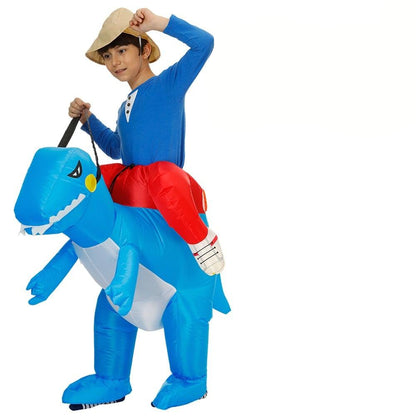 Costume Gonflable En Polyester Résistant Et Imperméable Pour Adultes Et Enfants Costumes Electro Paris Dragon bleu Grange