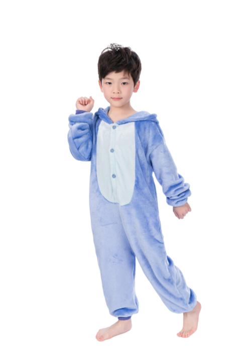 Onesie Enfant Stitch En Flanelle Douce Avec Capuche Et Détails Amusants Costumes Electro Paris