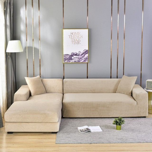 Housse de Canapé Universelle Complète Avec Protection Anti-Taches Et Élégance Maximale Sofa Cover Electro Paris Beige Gray 1 seat (90 to 140 cm / 35.44 to 55.12 Inch)