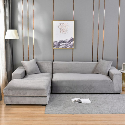 Housse de Canapé Universelle Complète Avec Protection Anti-Taches Et Élégance Maximale Sofa Cover Electro Paris Light Gray 1 seat (90 to 140 cm / 35.44 to 55.12 Inch)